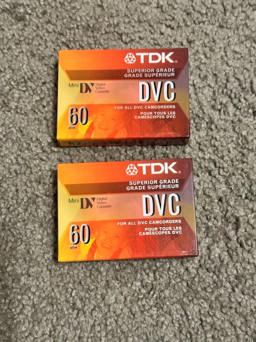 NWT TDK DVC 60 Mini DV Tapes - Pack of 2 Sealed